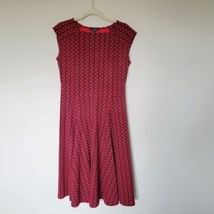 Lands End Geometric Fit and Flare Skater Dress